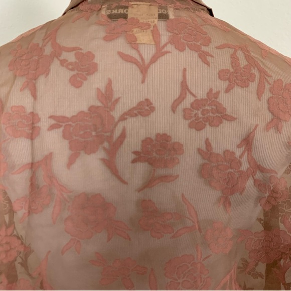 Vintage Y2K Semi Sheer Floral Button Up Blouse Women’s L Whimsygoth Romantic - Picture 15 of 16